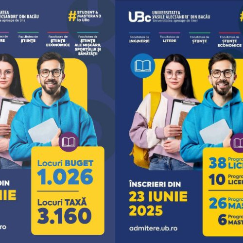 Încep înscrierile pentru admiterea la Universitatea "Vasile Alecsandri" din Bacău